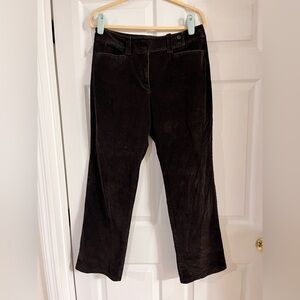 Talbots petites dark brown corduroy‎ straight leg pants women’s 14
